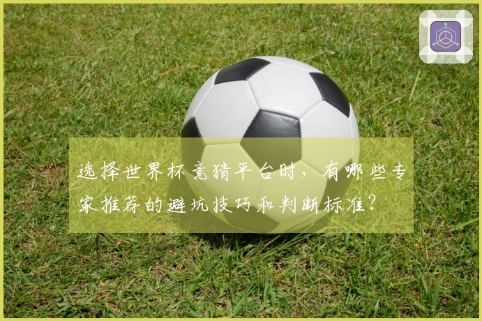 选择世界杯竞猜平台时，有哪些专家推荐的避坑技巧和判断标准？